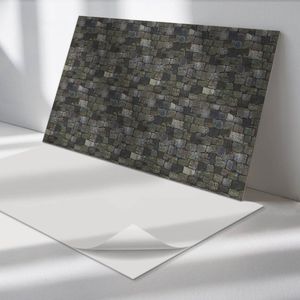 Wallfluent Vinyl Wandpaneel - Stenen muurtextuur Zelfklevend Wandpaneel - 120 cm x 60 cm - Grijs PVC wandpaneel - Set van 1 - Rechthoekig Wandbekleding Vinyl - Texturen Wandpaneel - PVC Muurpaneel - Wandpaneel Keuken en Badkamer