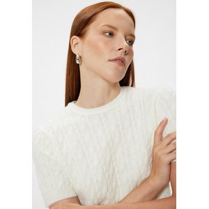 Ronde kraag Haar Vlecht Sweater