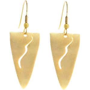 Behave Oorbellen hangers driehoek goud-kleur 5 cm