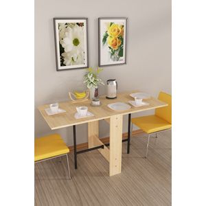 Beckenbau - Eettafel - Eettafel uitschuifbaar - Inklapbare tafel - Opvouwbaar - Uitschuifbare eettafel - 134 x 60 x 72 cm - Beige