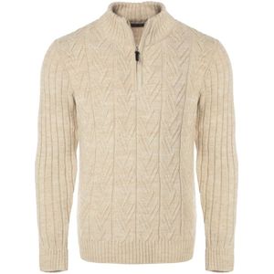 Carisma Heren Trui Opstaande Kraag Gebreid Motief Beige 7965 - XXL