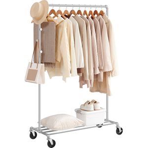 MIRA Home - Kledingrek - Stabiel - Wieltjes - Eenvoudig Montage - 100x49x163 cm