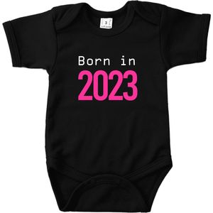 Born in 2023 pink - Maat 56 - Romper zwart