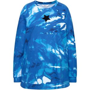 Angel of Style - Dames - Sweatshirt A-lijn batikprint sterren - Donkerblauw - Maat 42