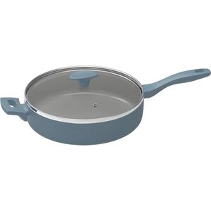 Michelino 28215 - Blauwe Braadpan met deksel - 28 cm - blauw