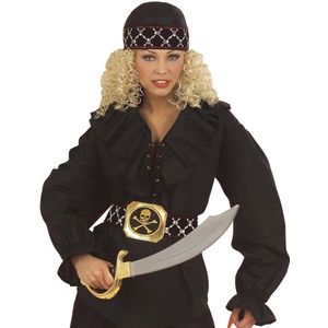 WIDMANN - Piraten hoofddoek met doodskoppen voor volwassenen - Accessoires > Haar accessoire