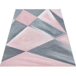 Modern, laagpolig vloerkleed Beta - roze - 200x290 cm