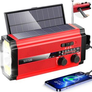 Draagbare Noodradio met NOAA Weeralarm en Solarpanel – SW/AM/FM Transmitter, Oplaadbare en Vervangbare Batterij, SOS Alarm en Zaklamp
