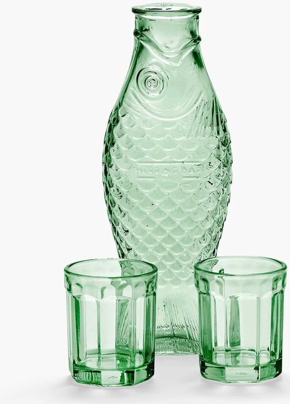 SERAX - Paola Navone - Fish & Fish Karaf incl. 2 Glazen - Groen
