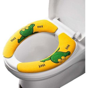Bovista Wc Bril Hoes - Toiletbril Cover - Toiletbril - Wc Deksel - Wasbaar - Verwarmde Wc Bril - (Niet Elektrisch) - Zacht - Geel - Krokodil