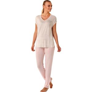 Feyza - Dames Pyjama Set, Korte Mouwen, Roze - L