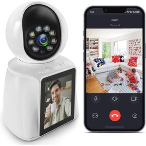 Babyfoon met Camera - HD Beveiligingsmonitor met Nachtzicht en Geluidsdetectie - 360° Rotatie - Ideaal voor Baby en Huisdier