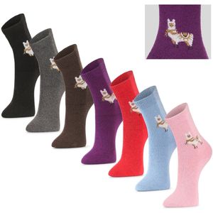 Alpaca-wollen sokken (Maat 36-41) - 3 Paar - Thermo - Random Mix - Dikke sokken - Warme sokken - Winter sokken - American Alpaca - Vrouwen