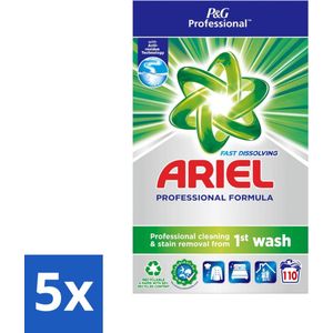 5 x Ariel Actilift - Waspoeder en Vlekverwijderaar - Witte en Lichtgekleurde Was - 110 Wasbeurten - Waspoeder - Vlekverwijderaar - Witte Was - Lichtgekleurde Was - Actilift