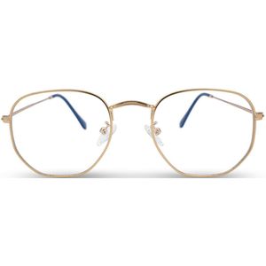 BL Hexagonal Rose Gold - Blauw licht bril - Blue light glasses - Computer bril