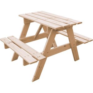 Houten Kindertafel en Stoel - Kindertuinmeubelen - 1 stuk - Multicolor - Hout - 81x60xH50 cm