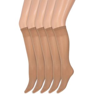 Glans pantykousen | Kniekousen | 35 Denier | Merk: Marianne | One Size | Kleur: Wineblush | 5 Paar