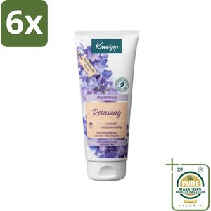 Kneipp - Douche scrub - Relaxing - Lavendel - Bloemige geur - 200 ml - Voordeelverpakking - 6 stuks - Exfoliatie - Zachte huid