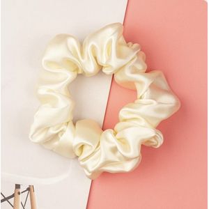 Linnen & Silk Zijden Scrunchie OEKO-TEX Standard 100 19 Momme 100% 6A Pure Silk Casual Scrunchie 3.5CM M - Satin Cream
