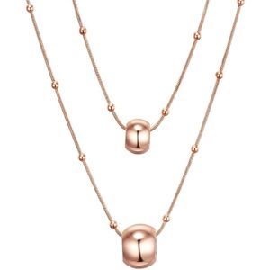 luluandjane - Oorbellen - Roségoud - 2 Rijig - Karabijnslot