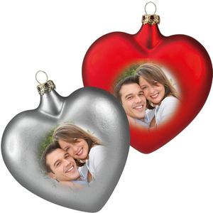 Kerstbal foto in hartvorm ! Incl. fraaie geschenkverpakking.