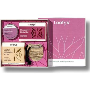 Luxe Cadeauset Cranberry – Body Bar - Body Lotion - Scrub - Duurzaam - Vegan & Plasticvrij Verzorgingspakket