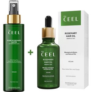 The Ceel Rozemarijn haarolie & rozemarijn haarwater - Voordeelset tegen haaruitval en voor sterke haargroei 100 en 50 ml