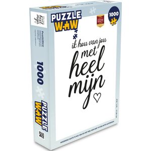 Puzzel Quotes - Ik hou van jou met heel mijn hart - Spreuken - Mama - Legpuzzel - Puzzel 1000 stukjes volwassenen