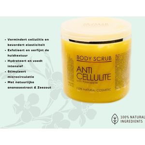 Anti Cellulite Sezmar Pro Dode Zeezout Body Scrub met Ananas & Vitamine E: Geavanceerde Huidverzorging voor Zichtbare Resultaten 500ml