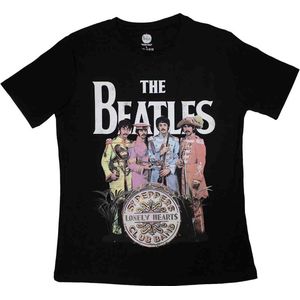 The Beatles - Sgt Pepper Dames T-shirt - M - Zwart