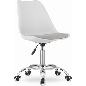 ALBA - Bureaustoel - draaistoel - met wieltjes - wit en grijs
