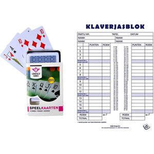 Engelhart - 2 pakjes speelkaarten met Scoreblok Klaverjassen 50 vellen