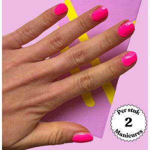Maniac Nails Gellak Stickers – Gaga Pink – 28 stickers voor 2 manicures – 14+ dagen zonder chippen – Uitharden met UV-lamp – Neon Roze Gel Nagelstickers – Gel Nail Wraps