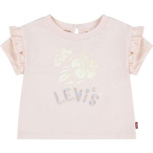 Levi´s ® Kids Hibiscus Ruffle Shoulder T-shirt Met Korte Mouwen Roze 24 Months Meisjes