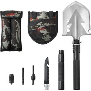 Survival Schep, 8-in-1 Opvouwbare Multitool voor Buitenavonturen, Hoogwaardige 30Cr13 Roestvrij Staal