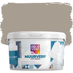 Decoverf muurverf mat leverbeige, 2.5L