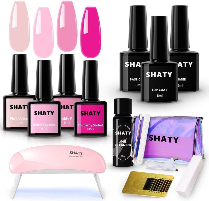 SHATY - BIAB Starter Pakket - Roze - Builder Gel & Gelnagellak Set - Inclusief 36W UV/LED Nagellamp
