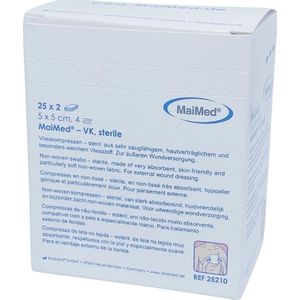 MaiMed non-woven steriele gaascompressen 5cm x 5cm per 2 stuks steriel verpakt 25x2