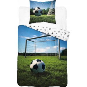 Kinderbeddengoed 160x200cm Katoen Voetbal Fluorescerend