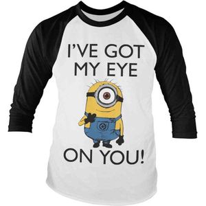 Minions Raglan top -L- I Got My Eye On You Wit/Zwart