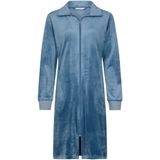 Pastunette - Blue Mirage - Badjas - Blauw - Velours - Rits