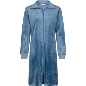 Pastunette - Blue Mirage - Badjas - Blauw - Velours - Rits