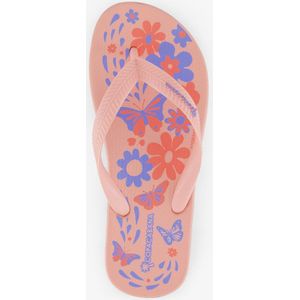 Copacabana kinder teenslippers roze met bloemen - Maat 33