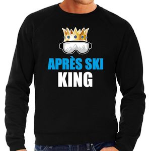 Apres ski trui Apres ski King zwart  heren - Wintersport sweater - Foute apres ski outfit/ kleding/ verkleedkleding M