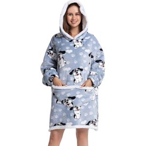 Nivard Hoodie Deken Met Mouwen - Plaid - Knuffeldeken - Onesie - Fleece Blanket - Dames - Heren - Kinderen - Extra Zacht & Warm - Hond