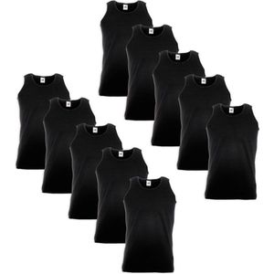 Fruit of the Loom 10x Value Weight Tanktop Katoen Zwart XL