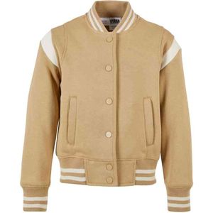 Urban Classics - Inset College Sweat Kinder Jacket - Kids 134/140 - Beige/Wit