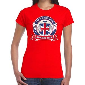 Rood United Kingdom drinking team t-shirt / t-shirt rood dames - Engeland kleding XXL