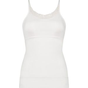 Basics spaghetti top shape met kant wit voor Dames | Maat M