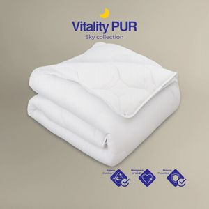 Vitality Pur Sky 4-Seizoenen Dekbed - 200x220 - Tweepersoons - 2-Delig Met Drukknopen - Sanitized Hygiënisch & Ademend Dekbed - Anti Allergie - Zomer & Winter dekbed